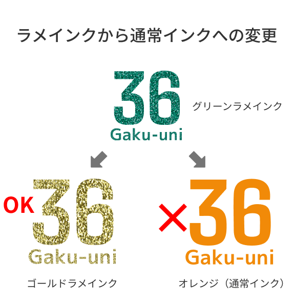 ラメインクから通常インクへの変更